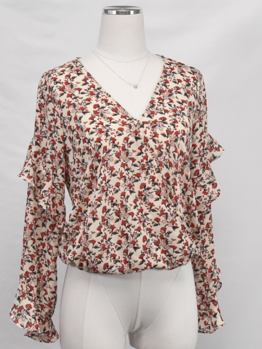 Max Studio Floral Ruffle Blouse Small